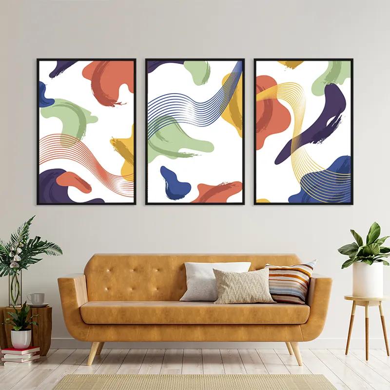 Mehrteiliges Leinwandbild Color Mix Lines mockup 4