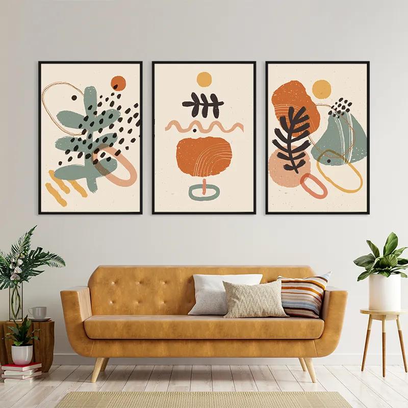Mehrteiliges Leinwandbild Cream Orangert mockup 4