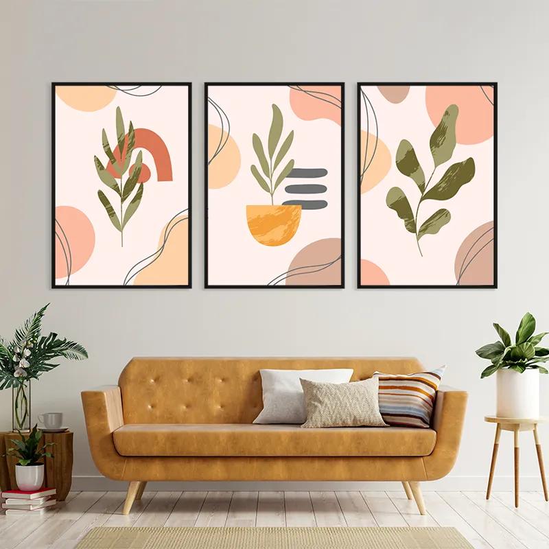 Mehrteiliges Leinwandbild Cute Leaf mockup 4