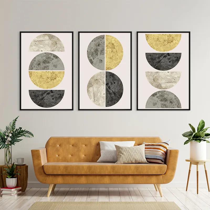 Mehrteiliges Leinwandbild Gold Moons mockup 4