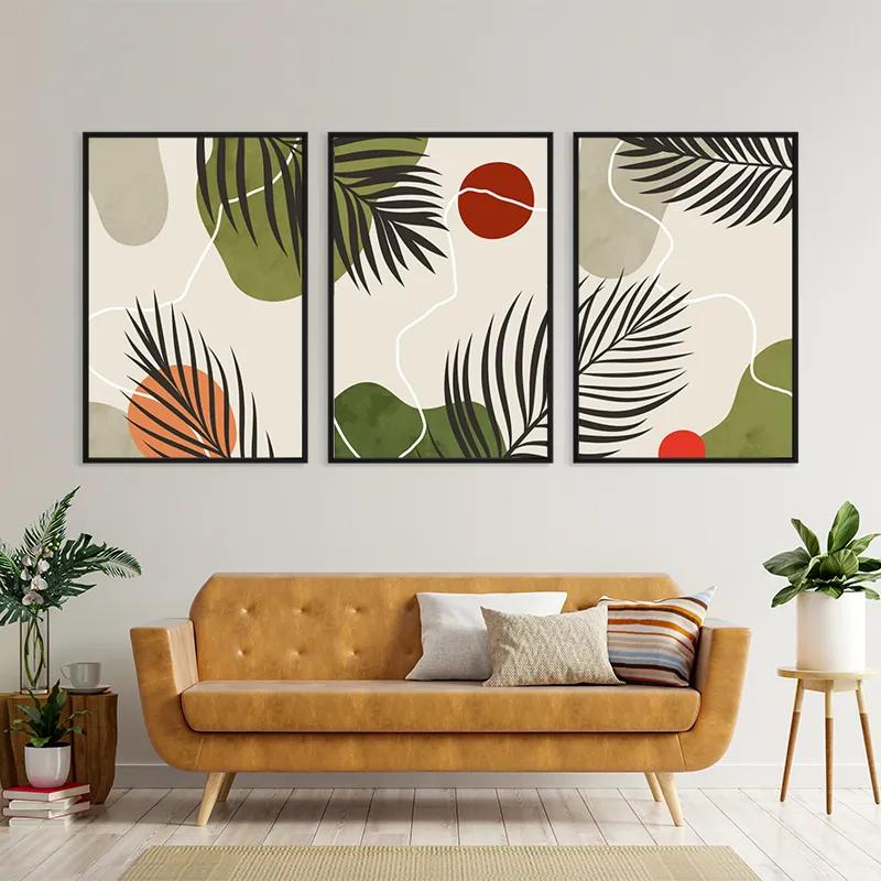 Mehrteiliges Leinwandbild Jungle Leaf mockup 4