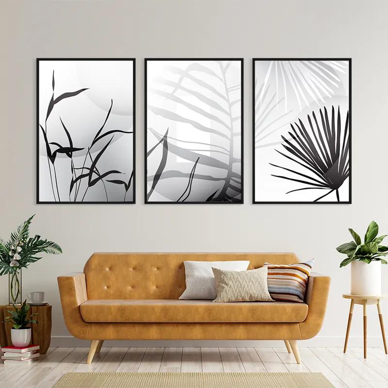 Mehrteiliges Leinwandbild Leaf Shadow mockup 4