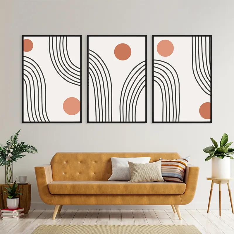 Mehrteiliges Leinwandbild Moonnd Lines mockup 4