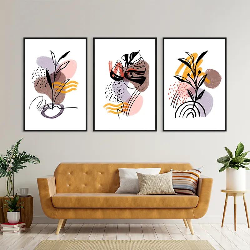 Mehrteiliges Leinwandbild Pretty Leaf mockup 4