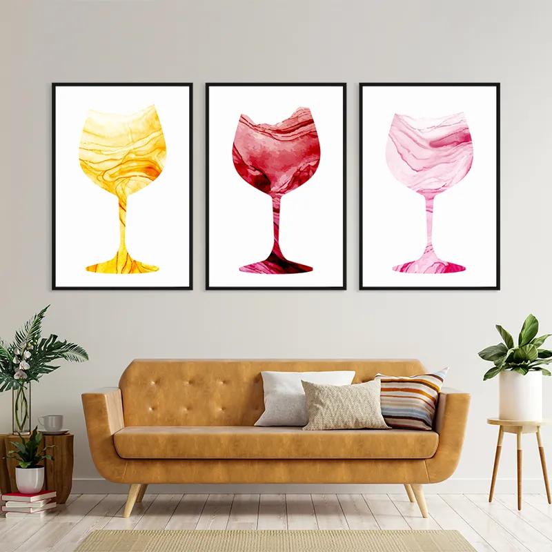 Mehrteiliges Leinwandbild Drinks mockup 4