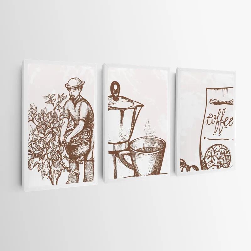 Mehrteiliges Leinwandbild Coffee Set mockup 0