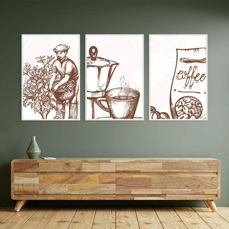 Mehrteiliges Leinwandbild Coffee Set mockup 2