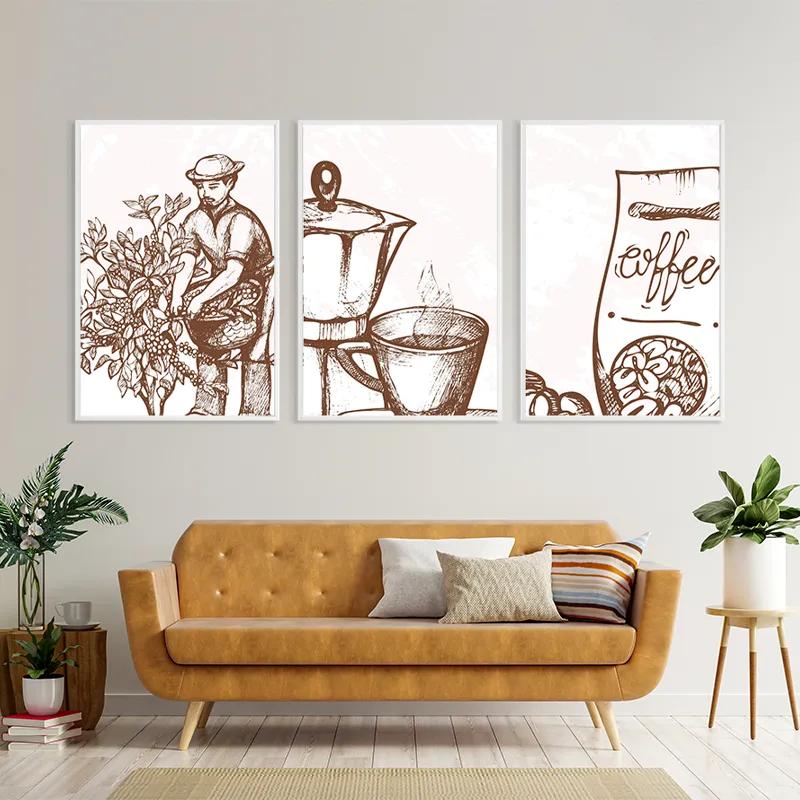 Mehrteiliges Leinwandbild Coffee Set mockup 4