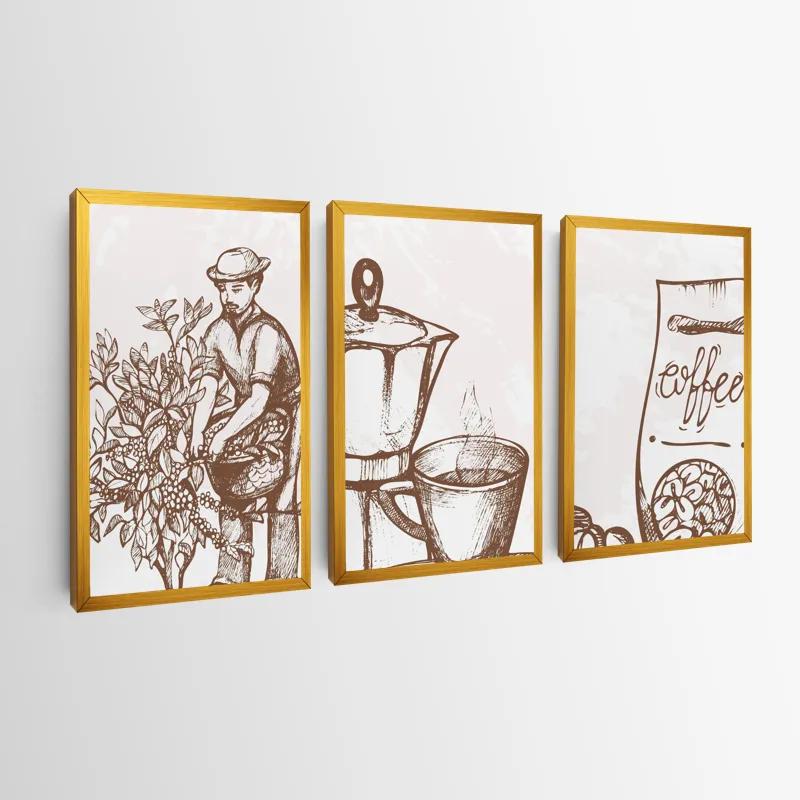 Mehrteiliges Leinwandbild Coffee Set mockup 0
