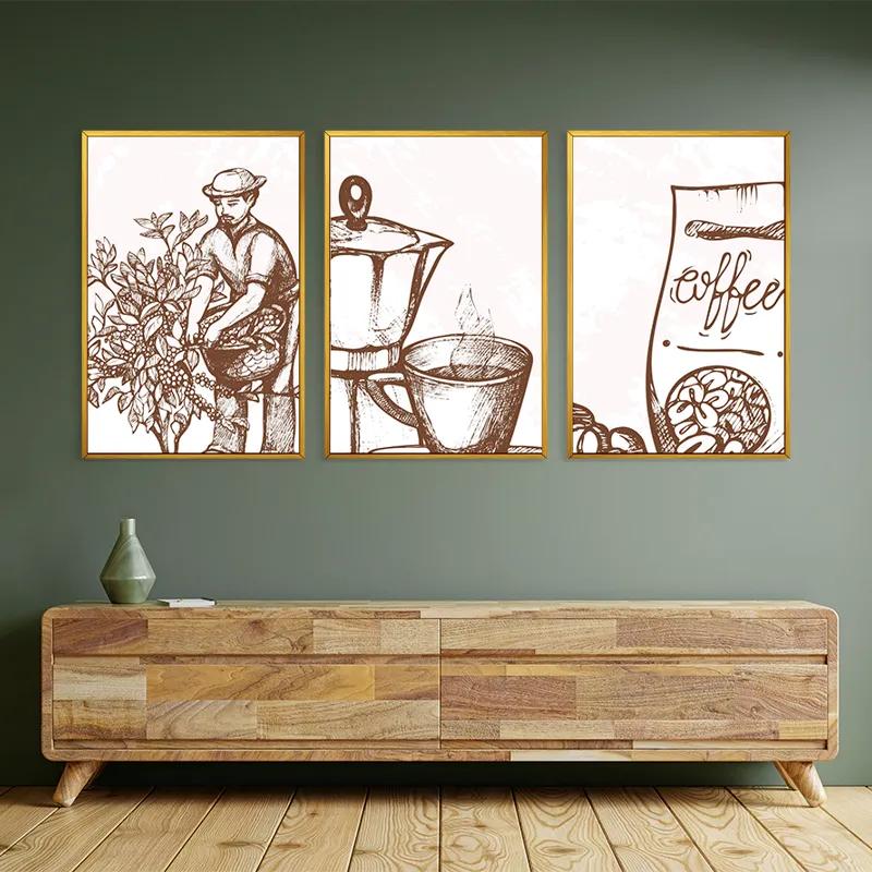 Mehrteiliges Leinwandbild Coffee Set mockup 2