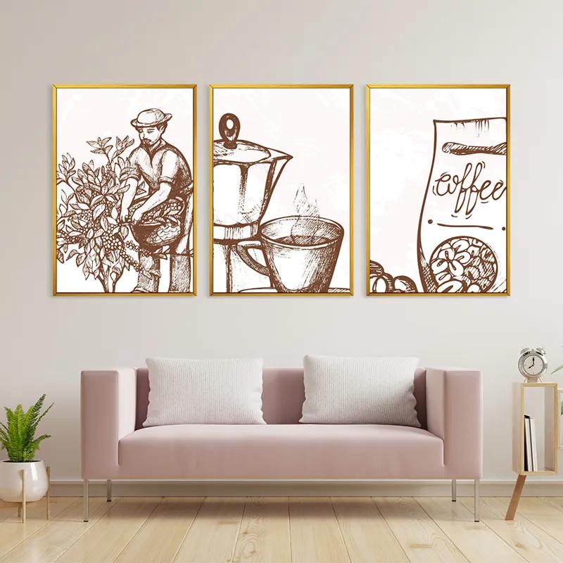 Mehrteiliges Leinwandbild Coffee Set mockup 3