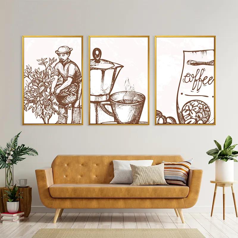 Mehrteiliges Leinwandbild Coffee Set mockup 4