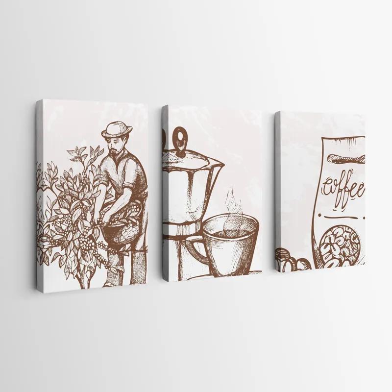 Mehrteiliges Leinwandbild Coffee Set mockup 0