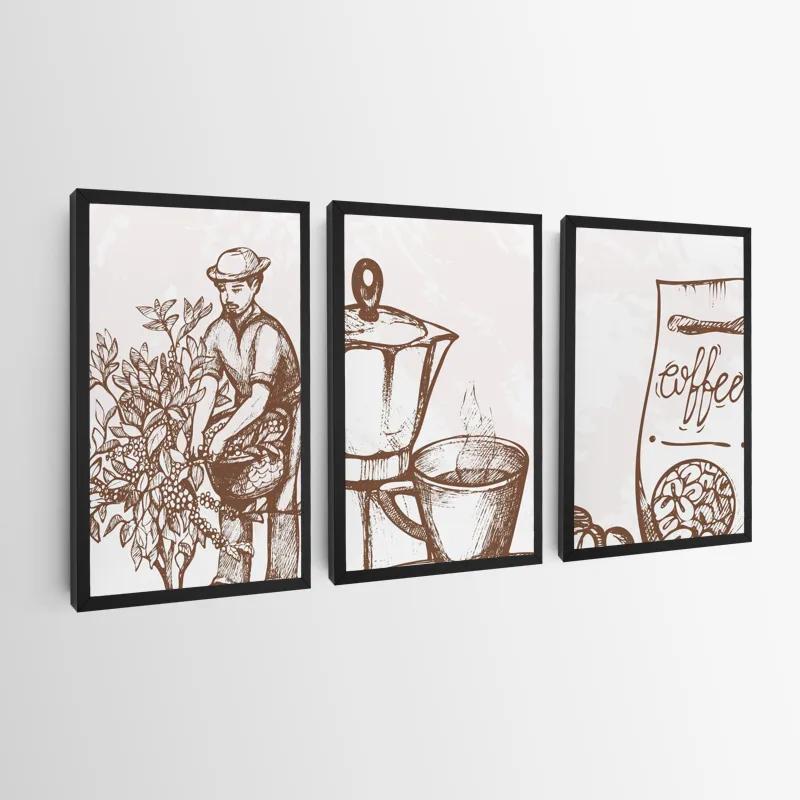 Mehrteiliges Leinwandbild Coffee Set mockup 0