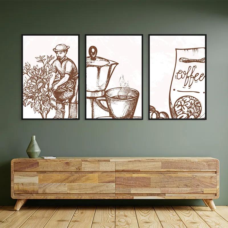 Mehrteiliges Leinwandbild Coffee Set mockup 2