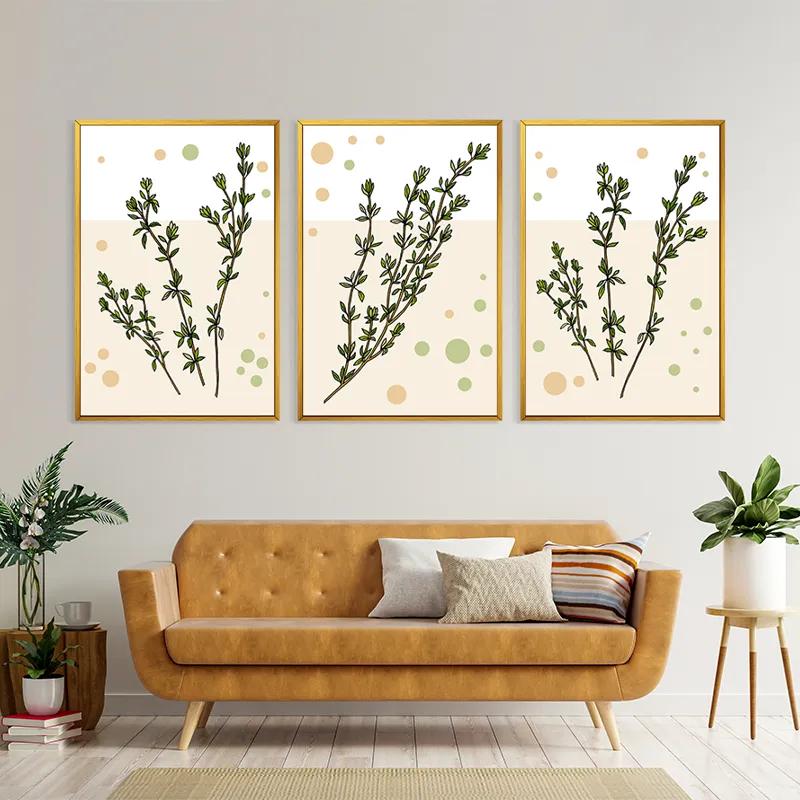 Mehrteiliges Leinwandbild Fresh Herbs mockup 4