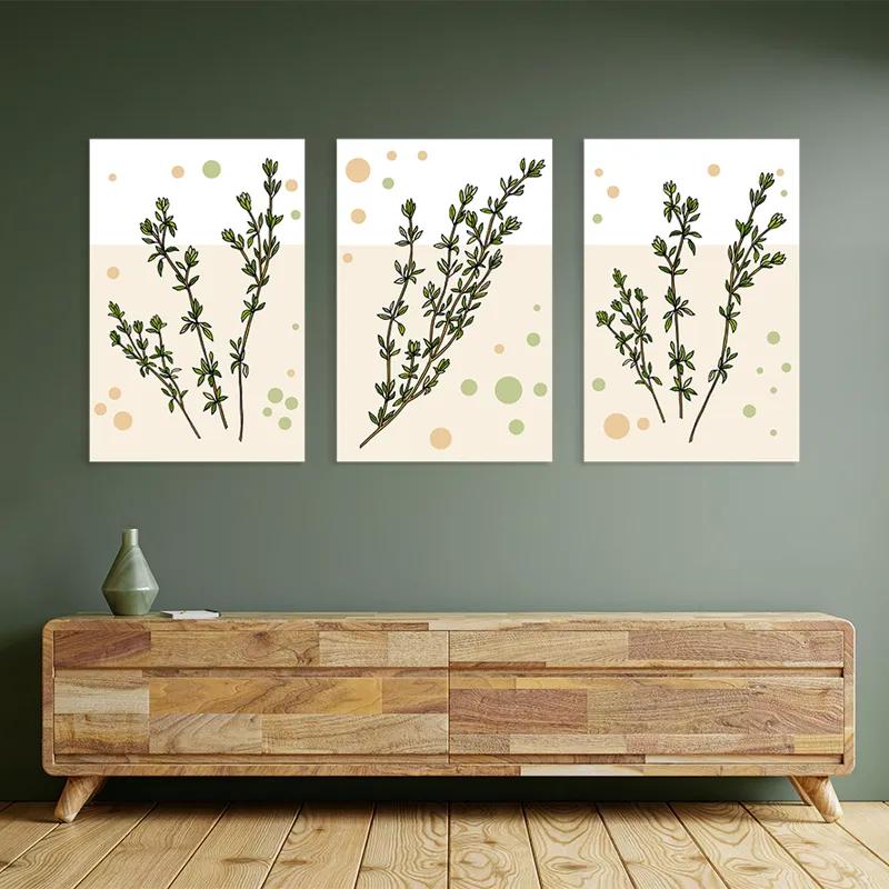 Mehrteiliges Leinwandbild Fresh Herbs mockup 2