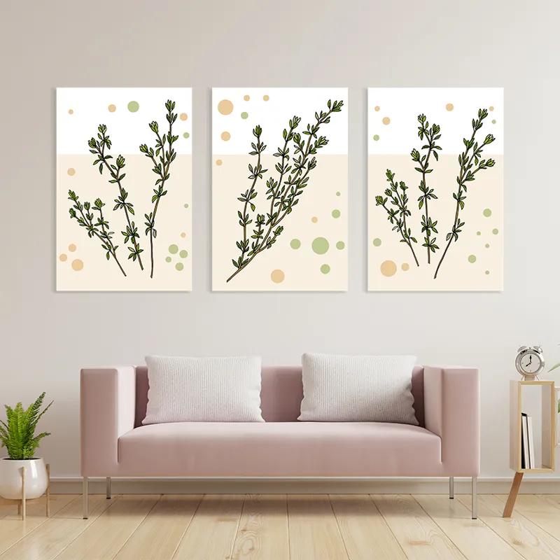 Mehrteiliges Leinwandbild Fresh Herbs mockup 3