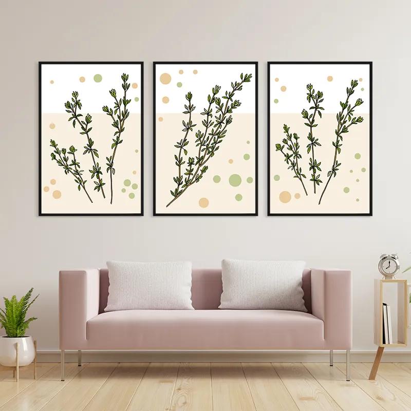 Mehrteiliges Leinwandbild Fresh Herbs mockup 3