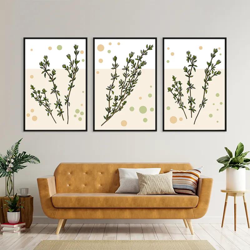 Mehrteiliges Leinwandbild Fresh Herbs mockup 4