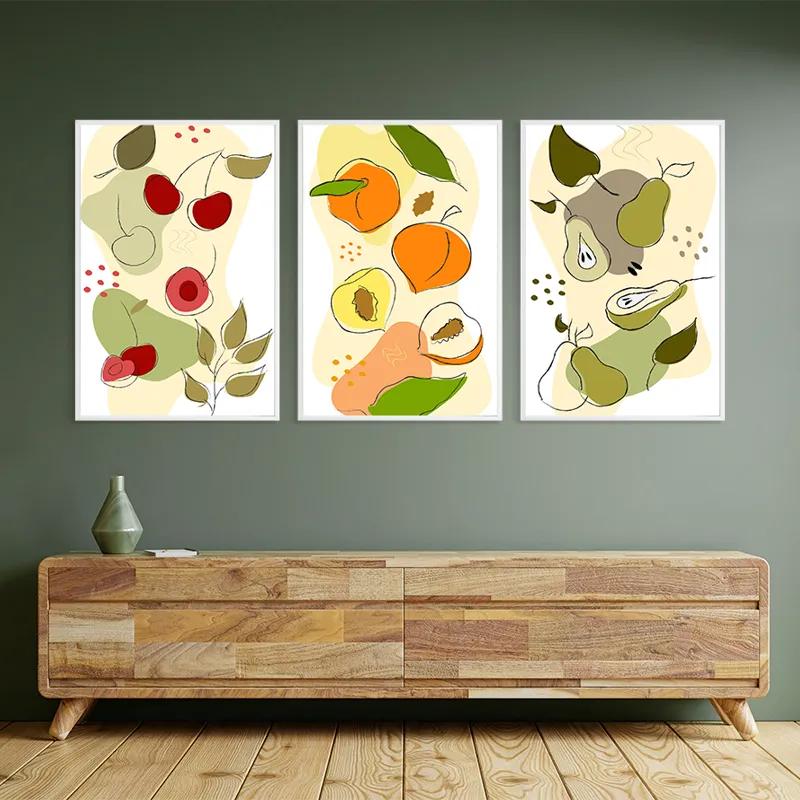 Mehrteiliges Leinwandbild Minimalist Fruits mockup 2