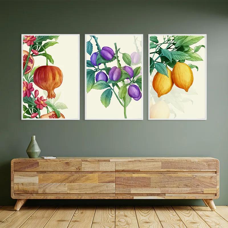 Mehrteiliges Leinwandbild Watercolor Fruit Set mockup 2