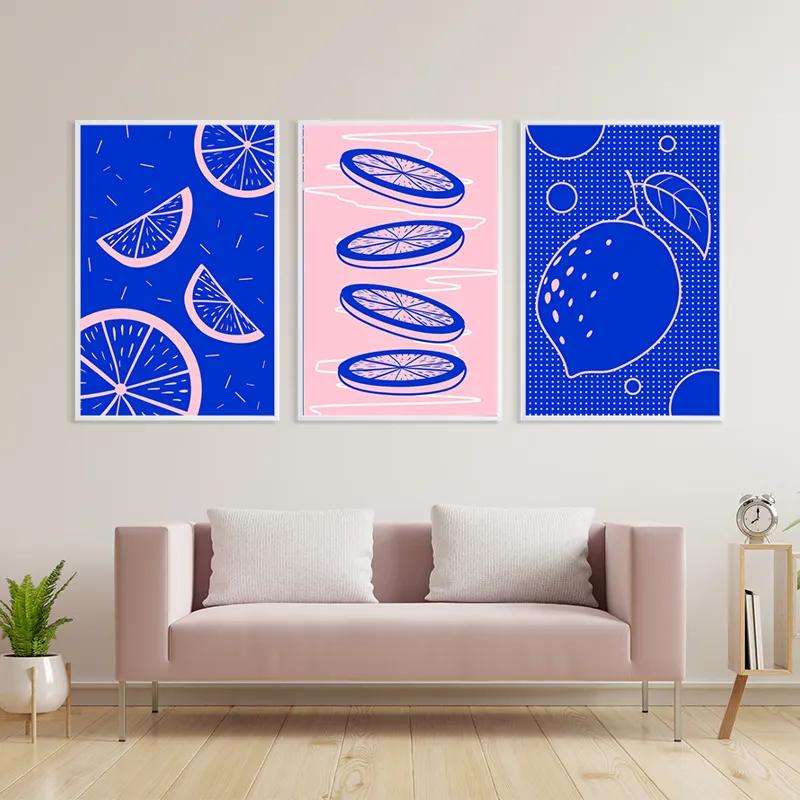 Mehrteiliges Leinwandbild Lemon Set mockup 3