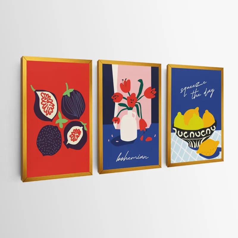 Mehrteiliges Leinwandbild Fruits Set mockup 0