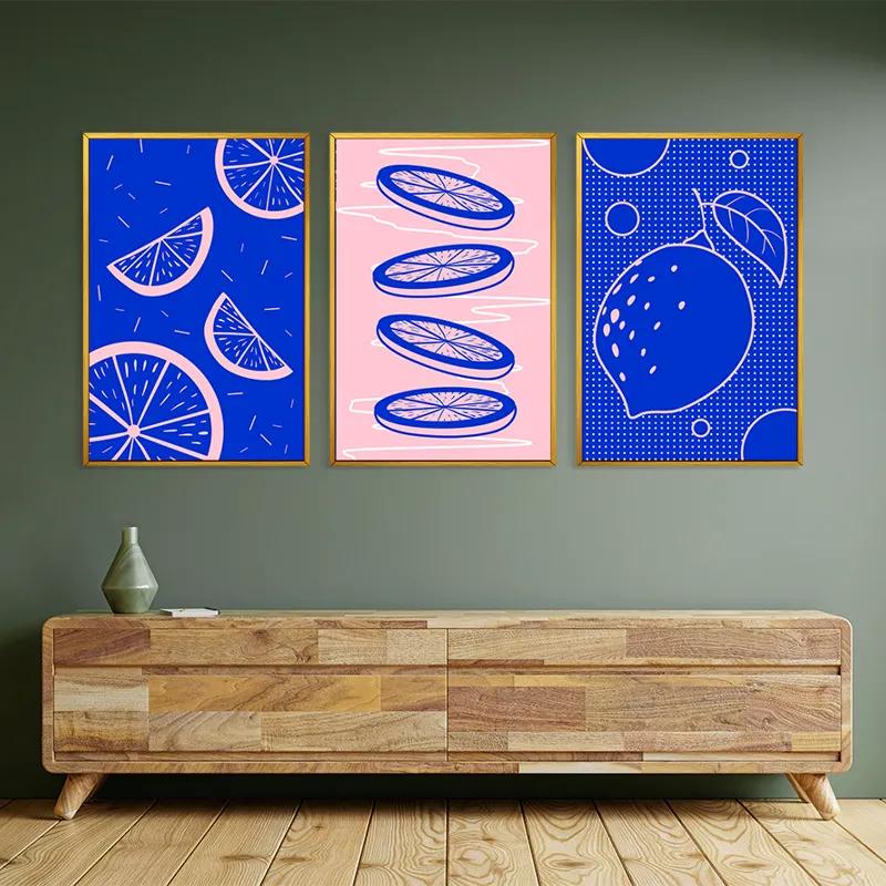 Mehrteiliges Leinwandbild Lemon Set mockup 2