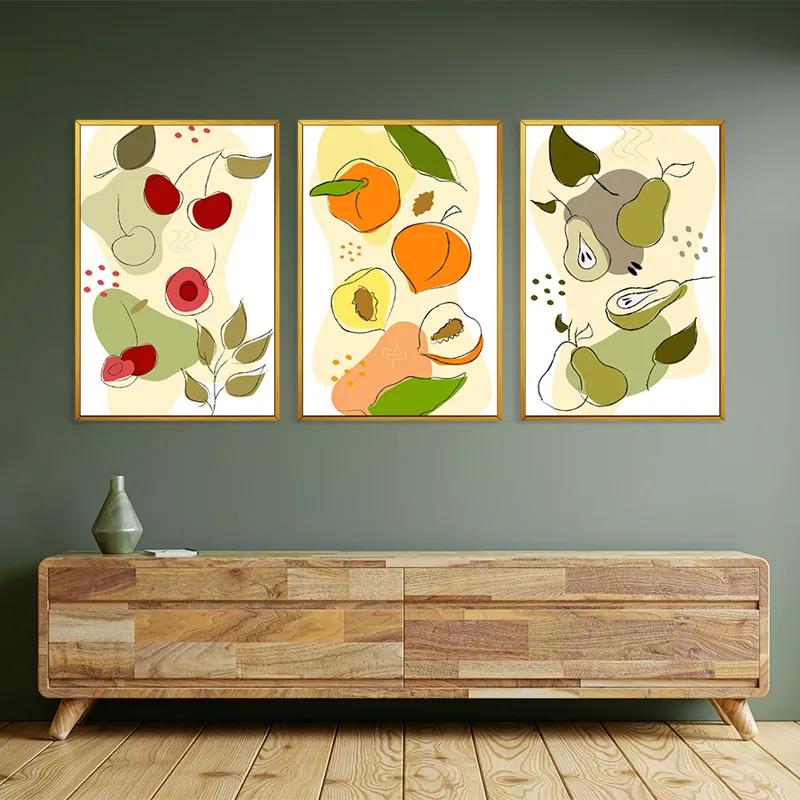 Mehrteiliges Leinwandbild Minimalist Fruits mockup 2