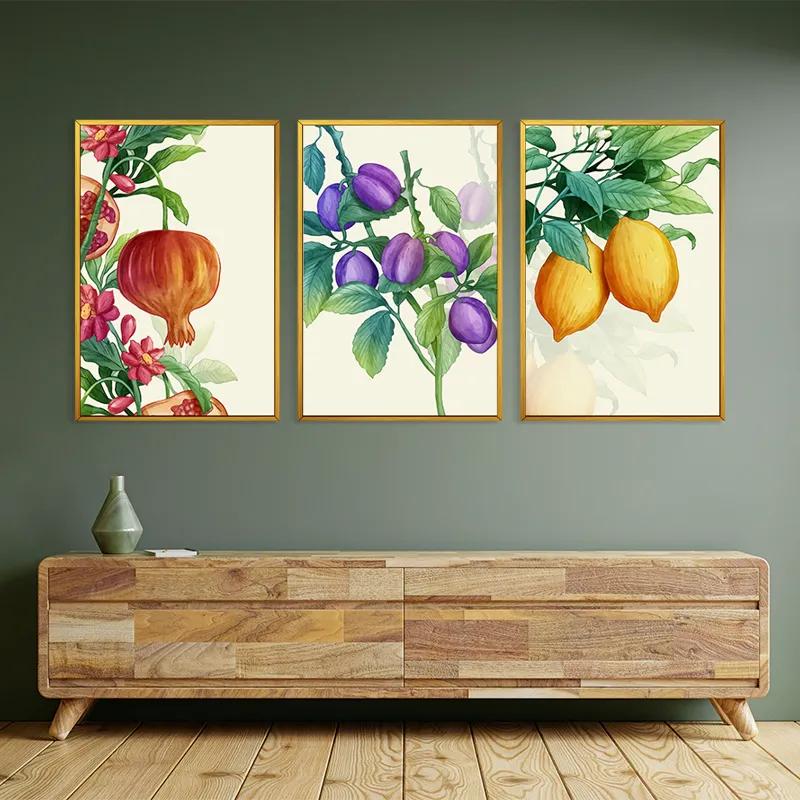Mehrteiliges Leinwandbild Watercolor Fruit Set mockup 2