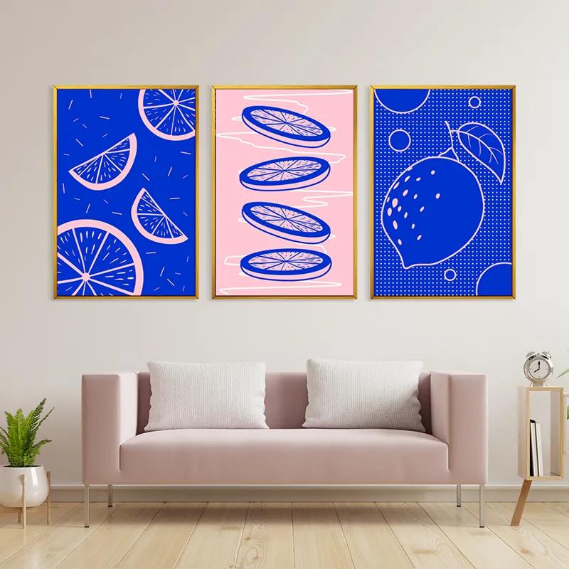 Mehrteiliges Leinwandbild Lemon Set mockup 3