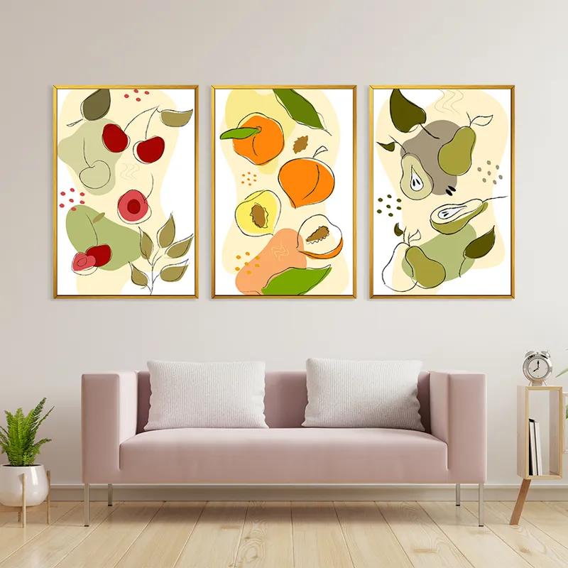 Mehrteiliges Leinwandbild Minimalist Fruits mockup 3