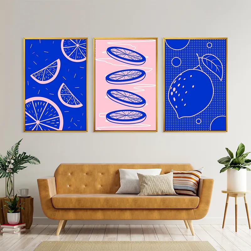 Mehrteiliges Leinwandbild Lemon Set mockup 4