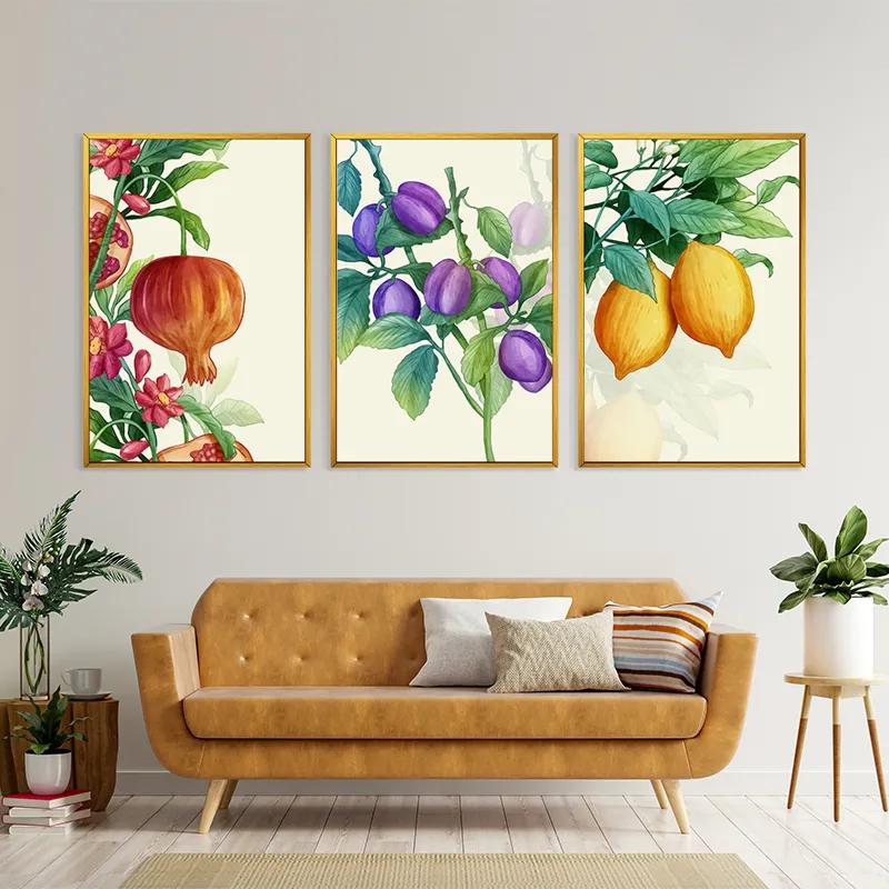 Mehrteiliges Leinwandbild Watercolor Fruit Set mockup 4