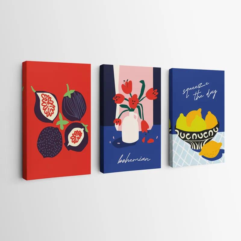 Mehrteiliges Leinwandbild Fruits Set mockup 0