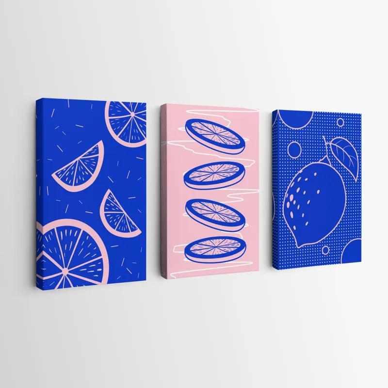 Mehrteiliges Leinwandbild Lemon Set mockup 0