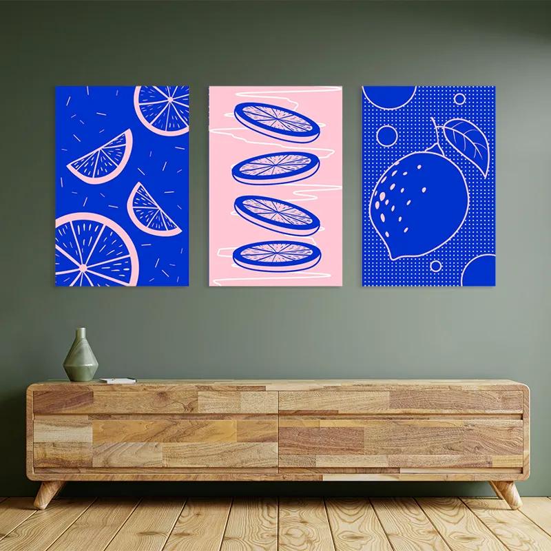 Mehrteiliges Leinwandbild Lemon Set mockup 2