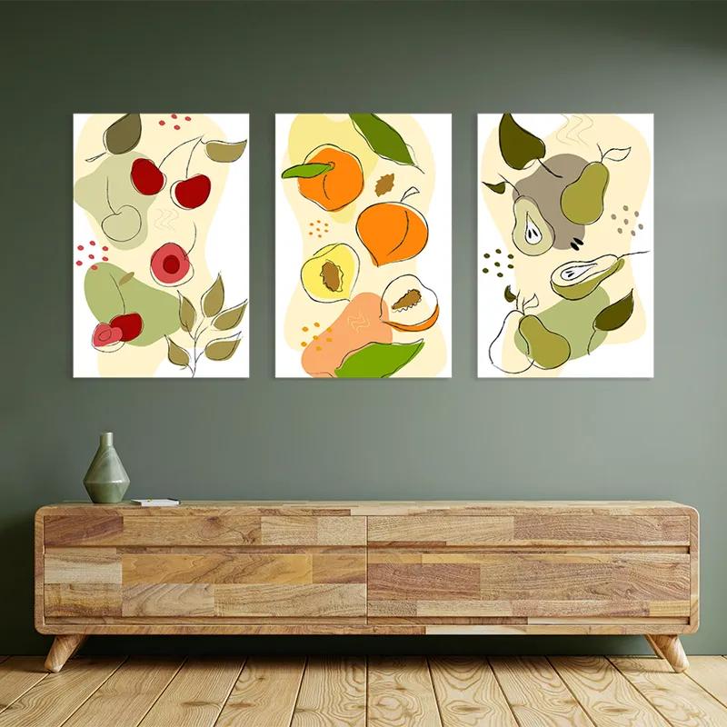 Mehrteiliges Leinwandbild Minimalist Fruits mockup 2