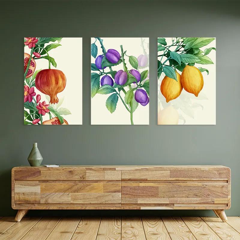 Mehrteiliges Leinwandbild Watercolor Fruit Set mockup 2
