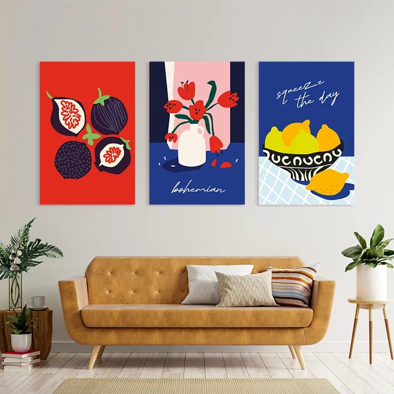 Mehrteiliges Leinwandbild Fruits Set mockup 4