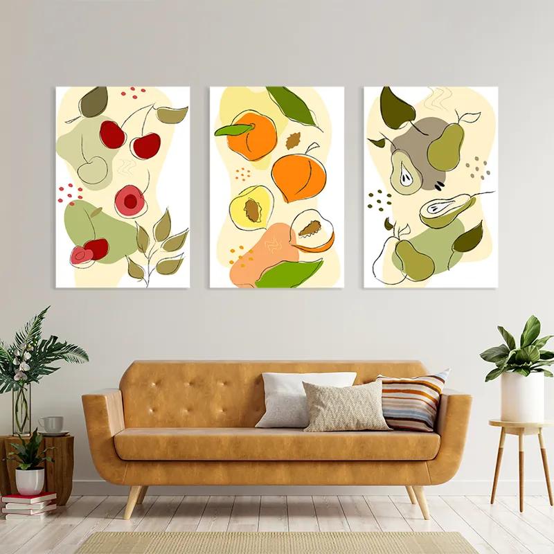 Mehrteiliges Leinwandbild Minimalist Fruits mockup 4