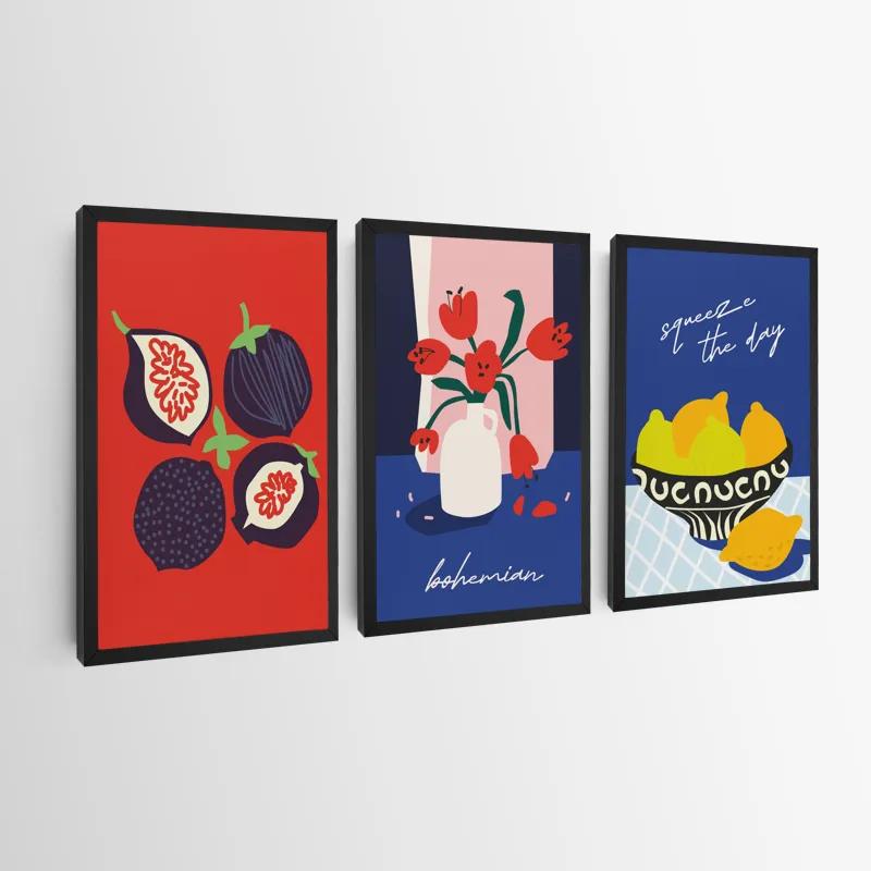 Mehrteiliges Leinwandbild Fruits Set mockup 0
