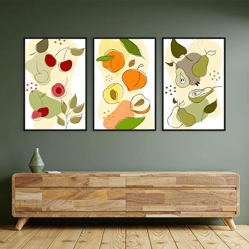 Mehrteiliges Leinwandbild Minimalist Fruits mockup 2