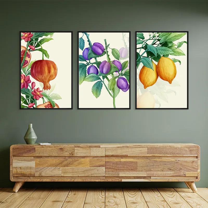 Mehrteiliges Leinwandbild Watercolor Fruit Set mockup 2
