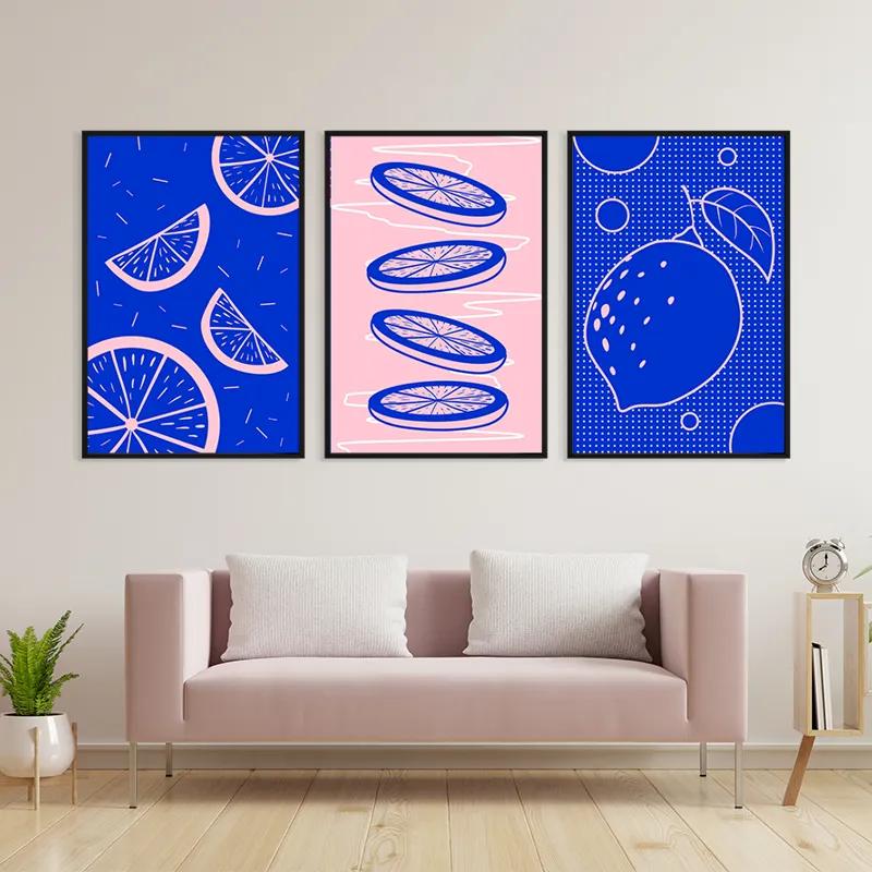 Mehrteiliges Leinwandbild Lemon Set mockup 3