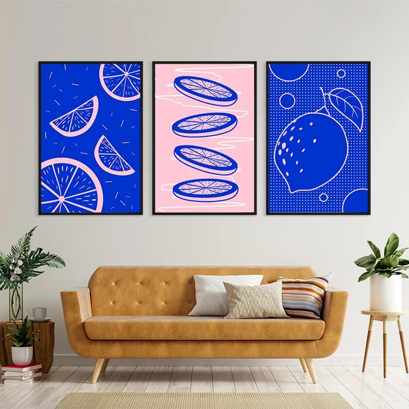 Mehrteiliges Leinwandbild Lemon Set mockup 4