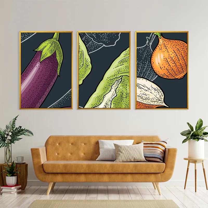 Mehrteiliges Leinwandbild Vegetablesrt mockup 4
