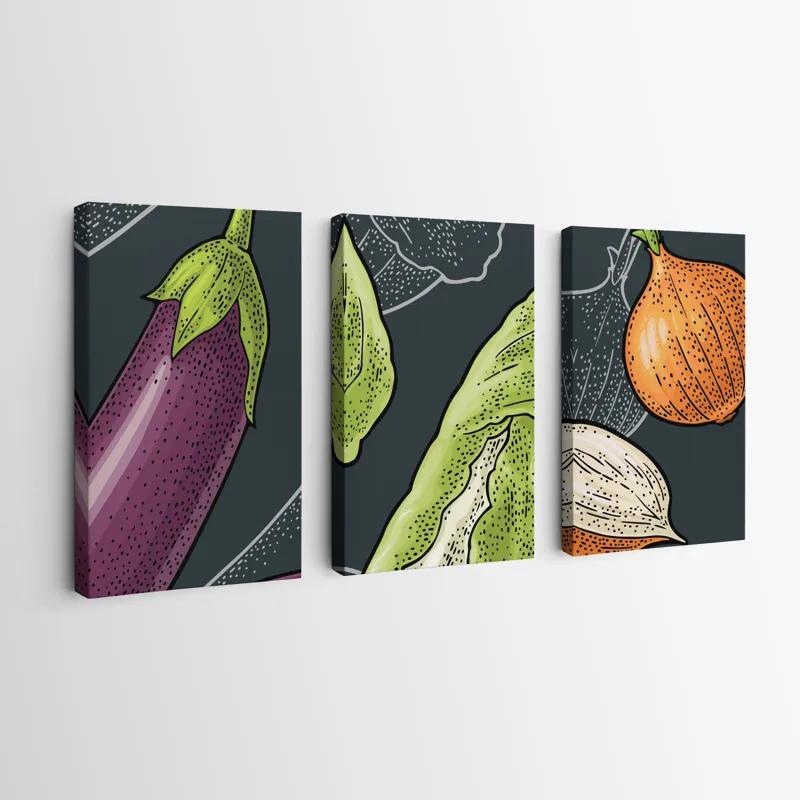 Mehrteiliges Leinwandbild Vegetablesrt mockup 0