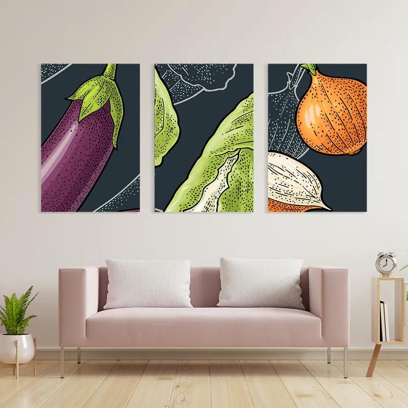 Mehrteiliges Leinwandbild Vegetablesrt mockup 3
